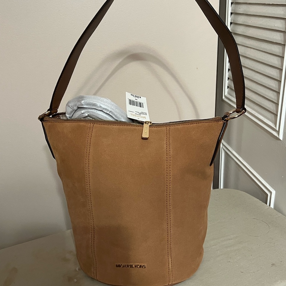Michael Kors Brown Suede Hobo Bag